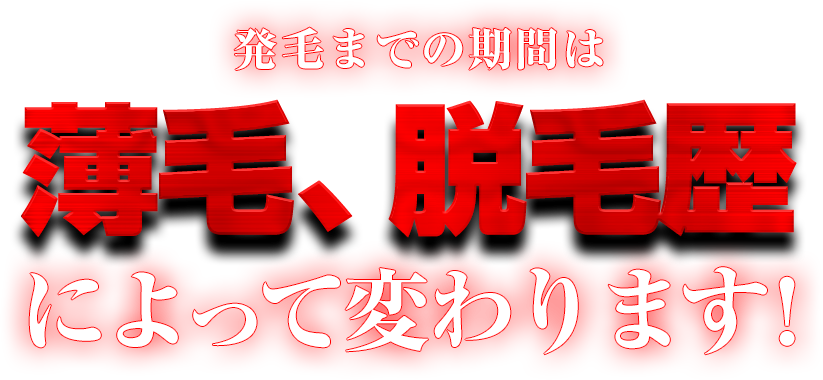 発毛までの期間は薄毛、脱毛歴によって変わります！